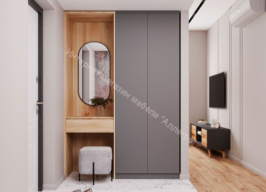 Шкаф Мори МШ800.1 с 2 дверями (Графит)