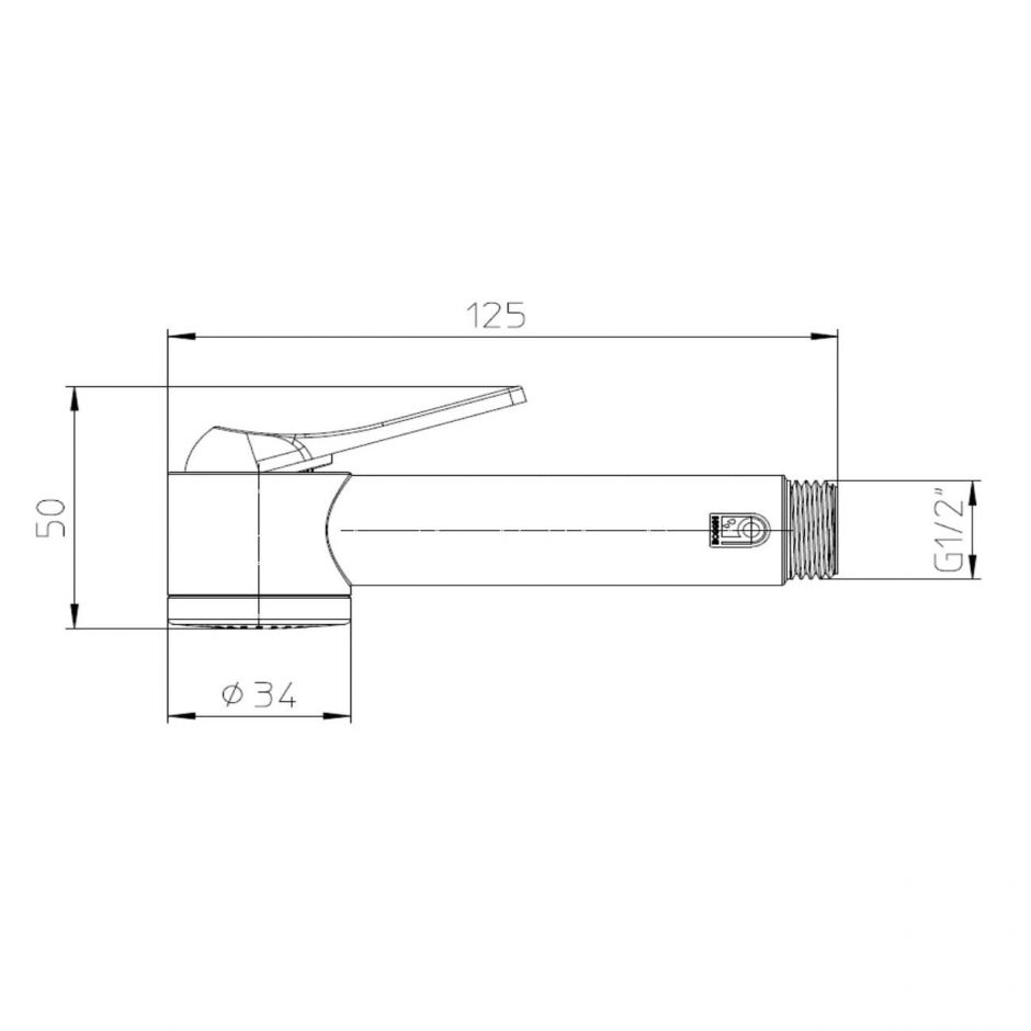 Лейка для гигиенического душа Bossini APICE B00920 с кнопкой из ABS пластика ФОТО