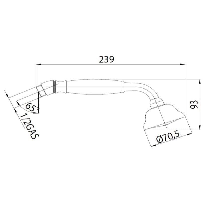 Круглая душевая лейка Bossini Charleston 1 режим B00580 ФОТО