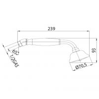 Круглая душевая лейка Bossini Charleston 1 режим B00580 схема 2