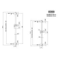 Душевая штанга Bossini 90/70 см DC9000 схема 3