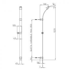 Настенная душевая штанга Bossini Flat 120 см D45000 ФОТО