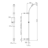 Настенная душевая штанга Bossini Flat 120 см D45000 схема 2