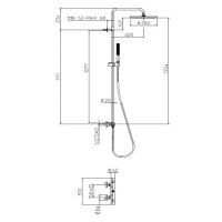 Душевая система с верхним и прямоугольным ручным душем Bossini APICE с однорычажным смесителем L10508 схема 13