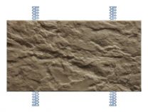 Бетонная цокольная плитка «Московский камень» №4 с оцинкованными закладными для облицовки стен дома