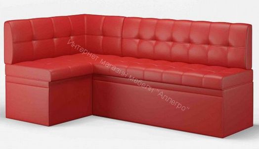 Кухонный диван угловой Остин со спальным местом, Левый Эко кожа Reex Red