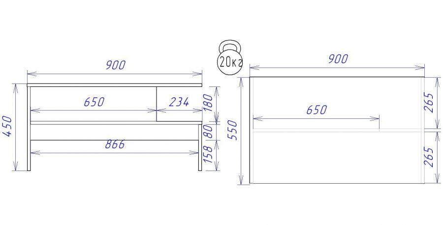 Стол журнальный "Честер" №1