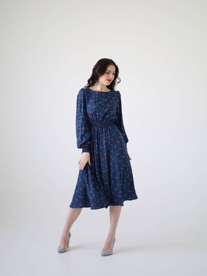 Платье Azzurro из вискозы синее