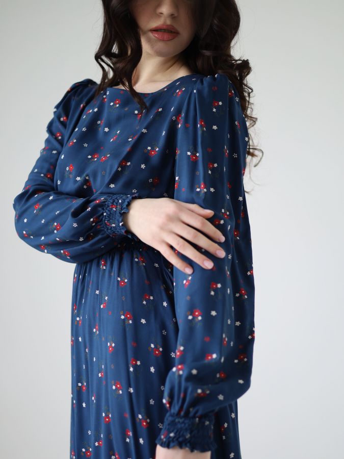 Платье Azzurro из вискозы синее