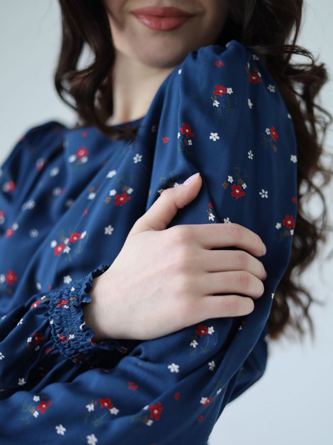 Платье Azzurro из вискозы синее