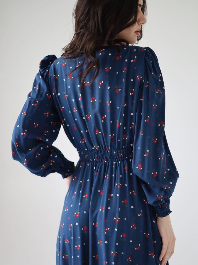 Платье Azzurro из вискозы синее