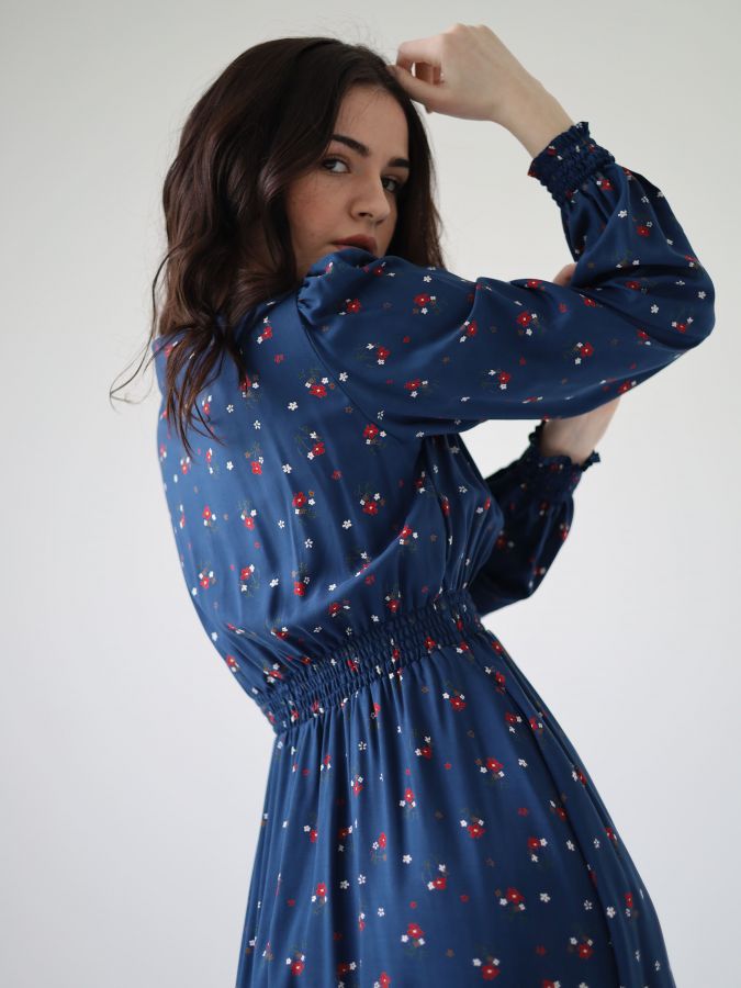 Платье Azzurro из вискозы синее