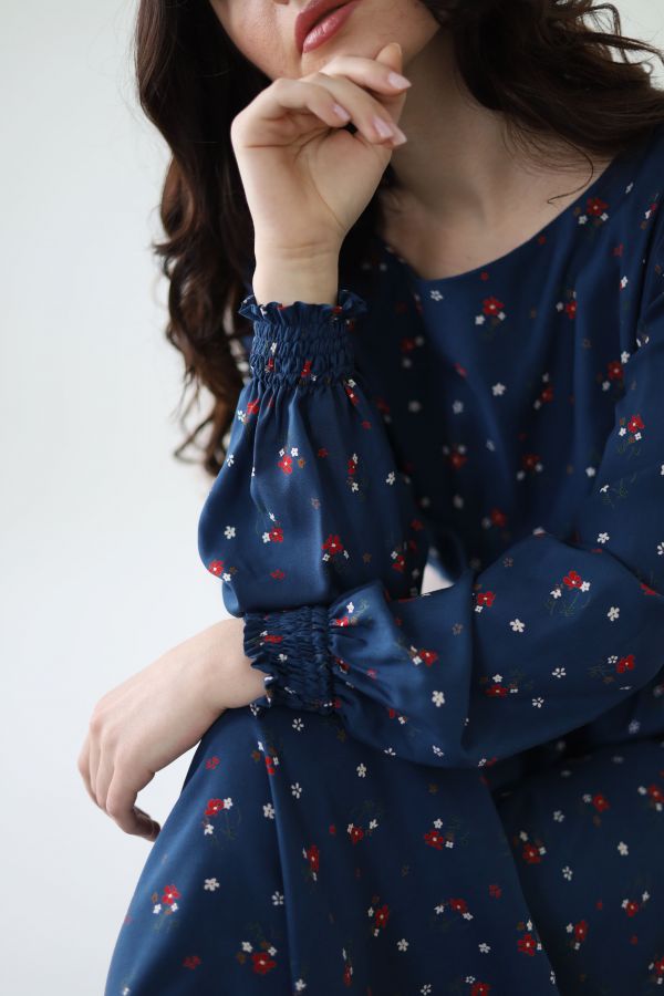 Платье Azzurro из вискозы синее