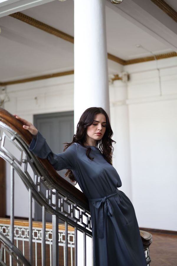 Платье Bambù из бамбука пыльно-синий