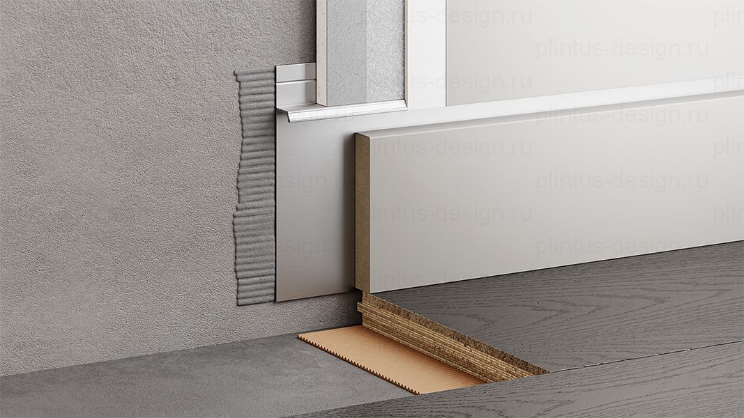 FD-01 скрытый плинтус серебро матовый