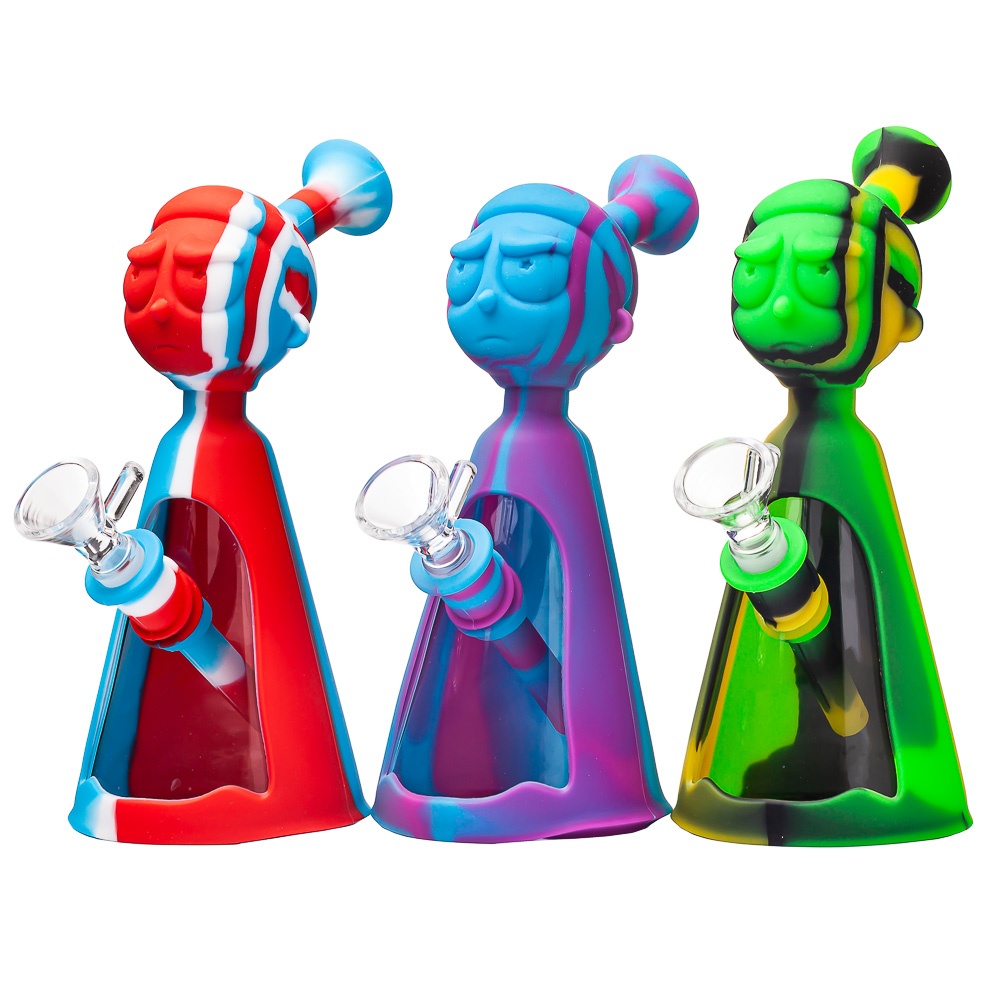 Стеклянный Бонг с силиконом Silicone Morty
