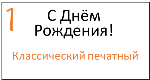 Классический печатный 1 шрифт для шаров