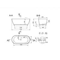 Керамическая ванна Holbi Venus 170x80 1.01.001.11 схема 5