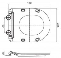 Cezares Stylus сиденье дюропласт, soft close, металлическое крепление схема 2