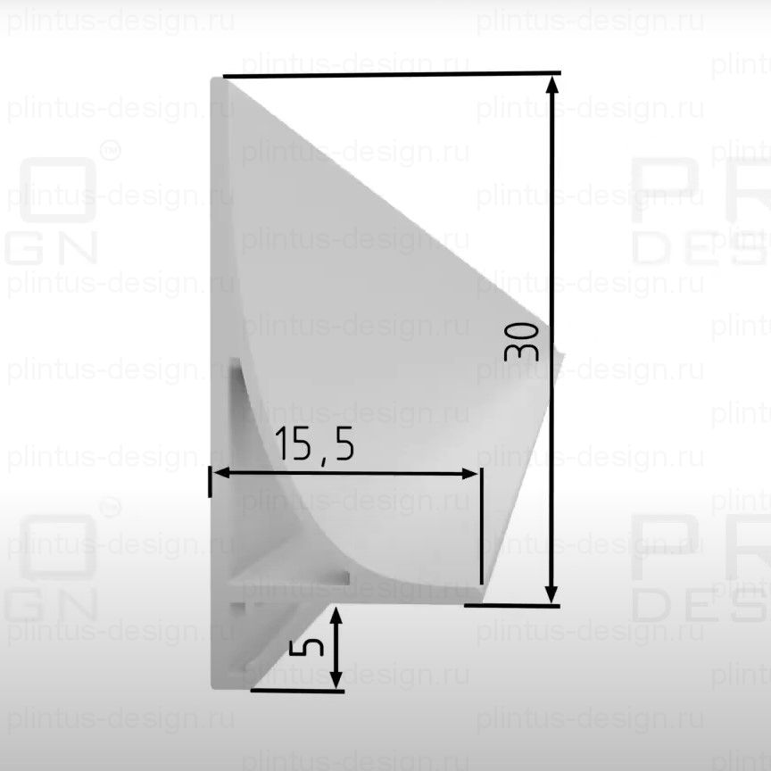 Corner L 584 Pro Design щелевой плинтус коньяк