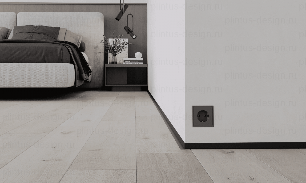 Микроплинтус Лайн Ликорн С-05.25.3 L-образный чёрный