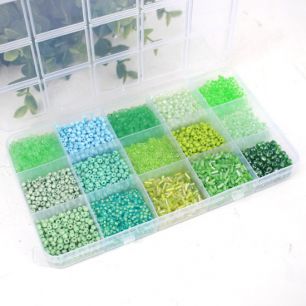 Набор бисера, стекляруса в контейнере, ц. морская волна