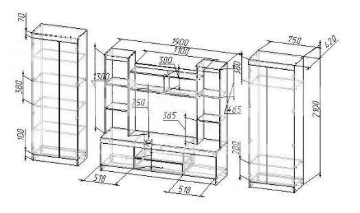 Стенка "Гамма 2" Ясень шимо светлый/Венге (Регион 058)
