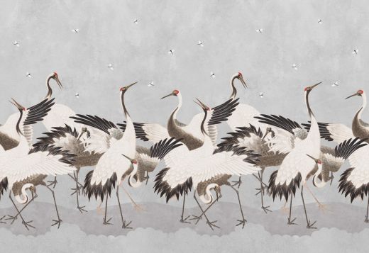 Dancing Cranes, Grey