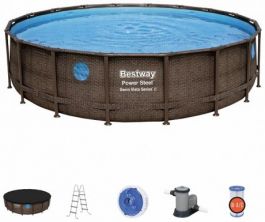 Каркасный бассейн Bestway Power Steel Swim Vista 56977 (549x122, с фильтр-насосом и лестницей)