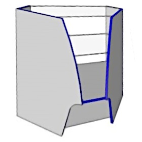 Прилавок остекленный Мистраль угол внутренний