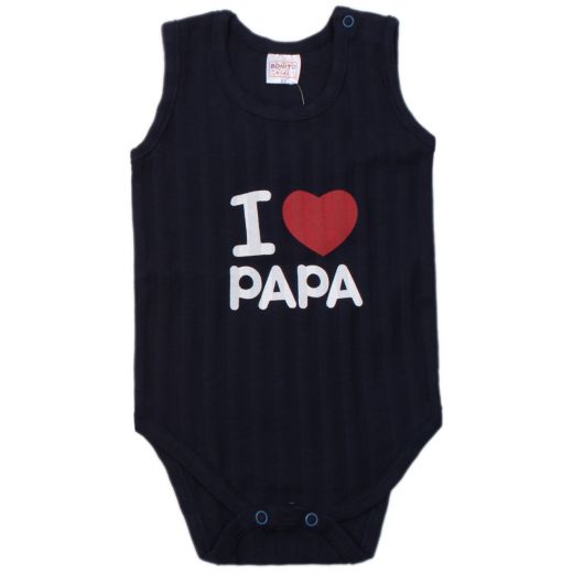 Боди  с надписью I love papa, т.синий