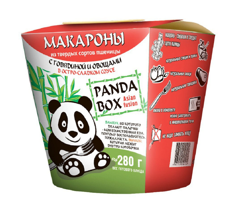 PANDABOX МАКАРОНЫ  с говядиной и овощами в остро-сладком соусе Б/П 58г