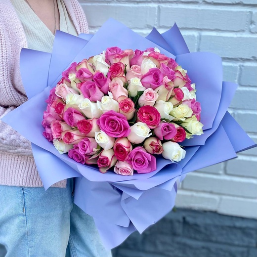 101 роза Россия (50см)