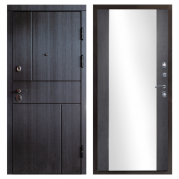 Входная дверь Termo-door  Вертикаль венге Зеркало бетон темный