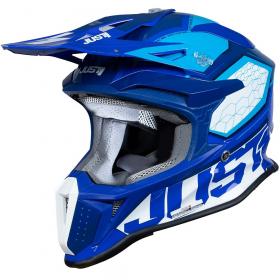 Just1 J18 HEXA White Blue шлем для мотокросса и эндуро