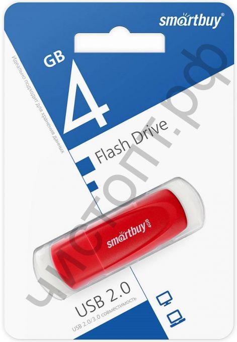 флэш-карта Smartbuy 4GB Scout Red красный