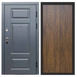 Входная дверь с терморазрывом Termo-door (Термодор) Премиум Грей FLAT Дуб Металлическая