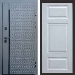 Входная дверь Termo-door SIMPLE Графит Лион Белый Софт