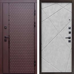Входная дверь Termo-door SIMPLE Шоколад Лучи Бетон светлый