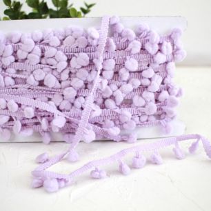 Тесьма с помпонами 0,5 см Фиалковая, 7 мм.