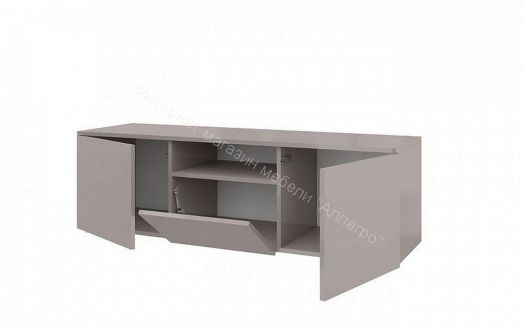 Тумба ТВ Исп.4 ПМ-311.11 (Светло-серый глянец)