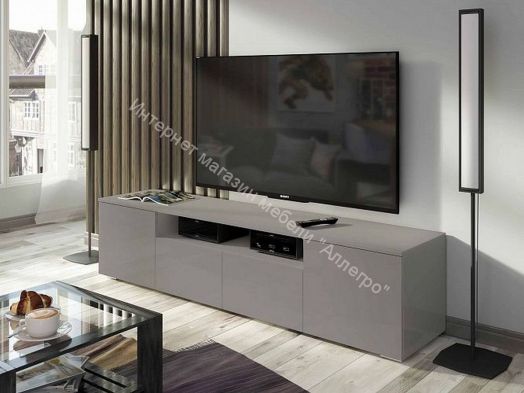 Тумба ТВ Исп.4 ПМ-311.13 (Светло-серый глянец)