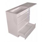 Тумба напольная Даллас 150, 3 ящика, белая, Style Line