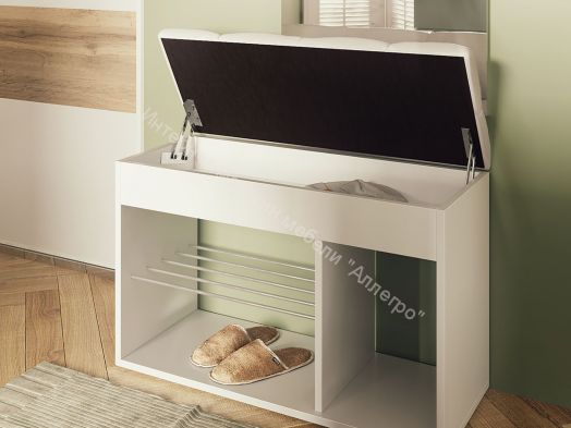 Обувница Вита, дуб сонома/экокожа бежевая