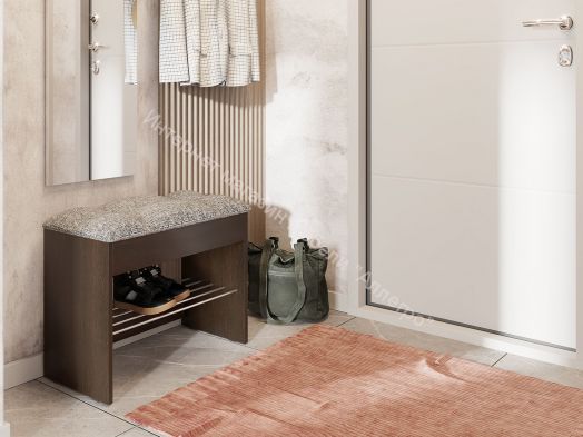 Обувница Лина, венге/рогожка серая