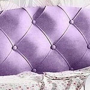 Кровать Звездочка, белый/рисунок медвежонок/фиолетовый с пуговицами