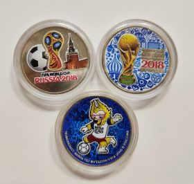25 рублей ФИФА 3шт - 1,2,3 выпуски. ЦВЕТНАЯ ЭМАЛЬ №28 Oz Msh