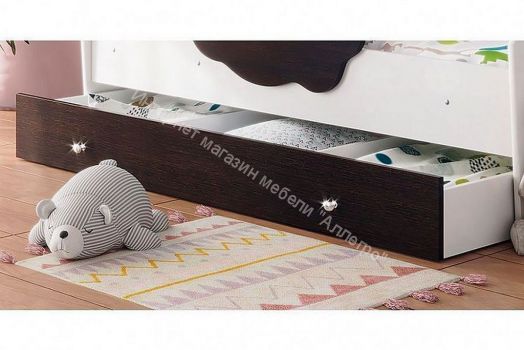 Ящик для кровати Тучка, белый/венге