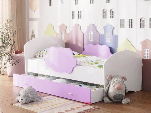 Ящик для кровати Тучка, белый/ирис