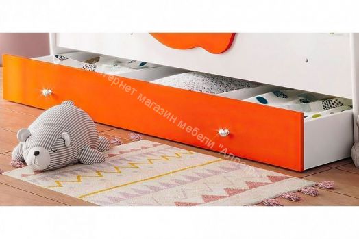 Ящик для кровати Тучка, белый/оранжевый